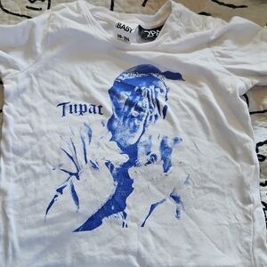 Kids White and Blue Graphic T-Shirt